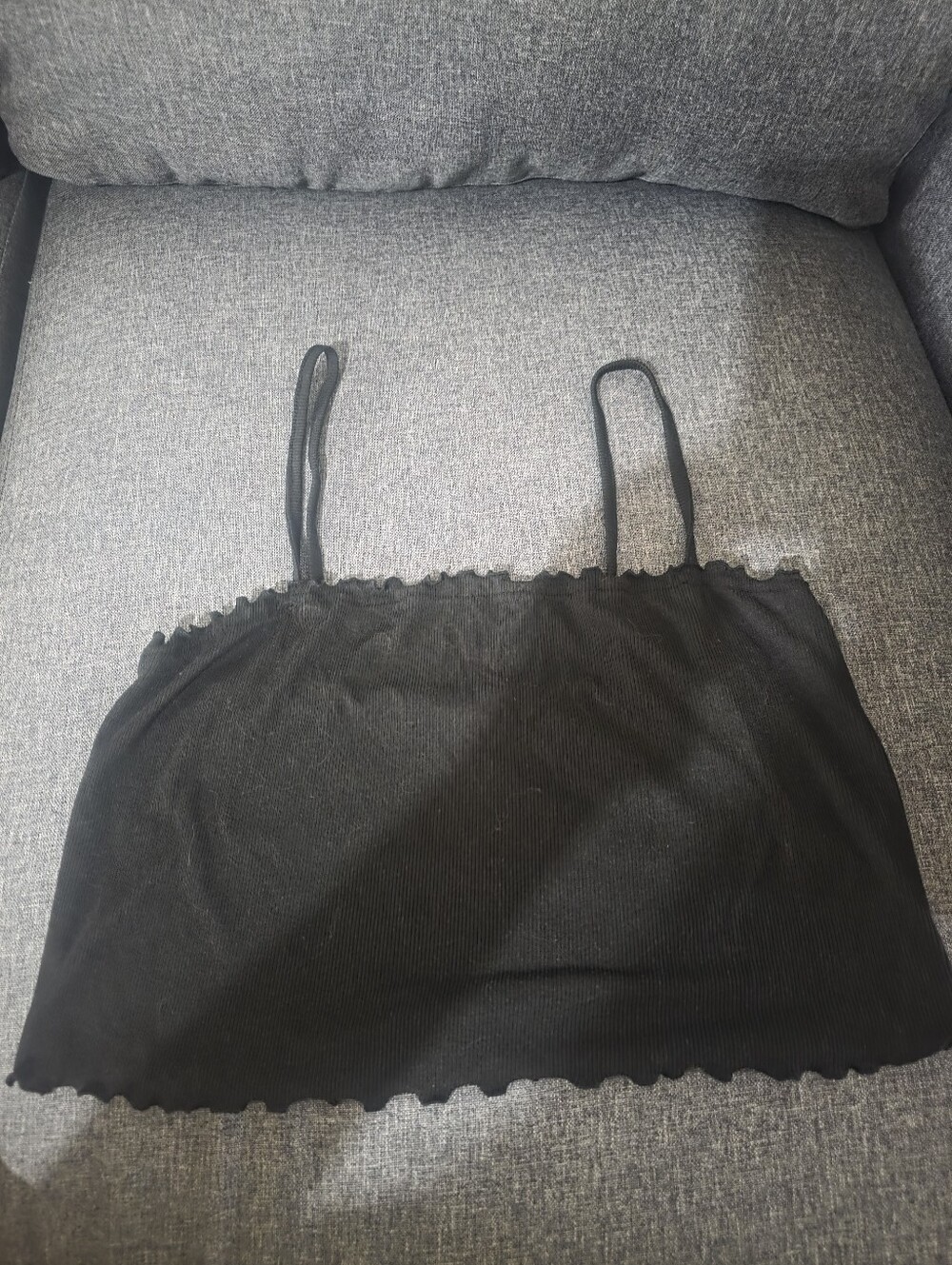 Ardene Black Ribbed Crop Cami